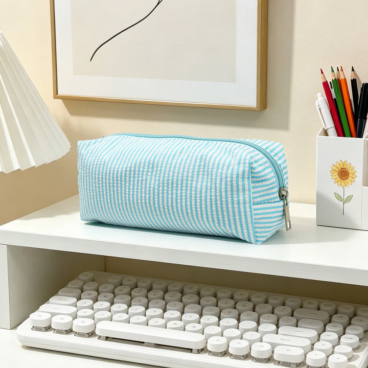 Striped Zippered Pencil Case Bag Stornfield