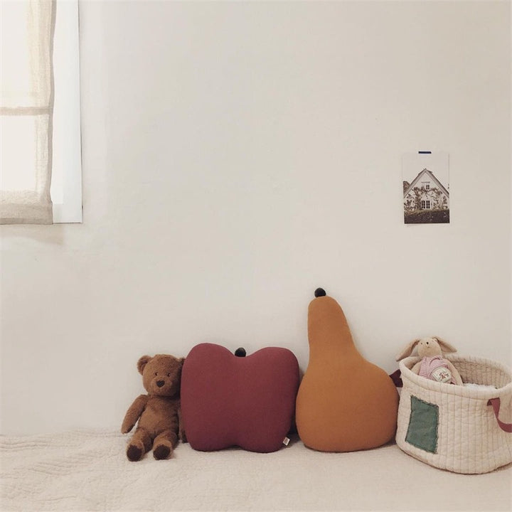 Crescent Moon Plush Decorative Cushion with Embroidered Face