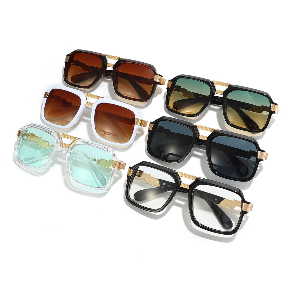 Oversized Square Sunglasses with Metallic Detailing Stornfield