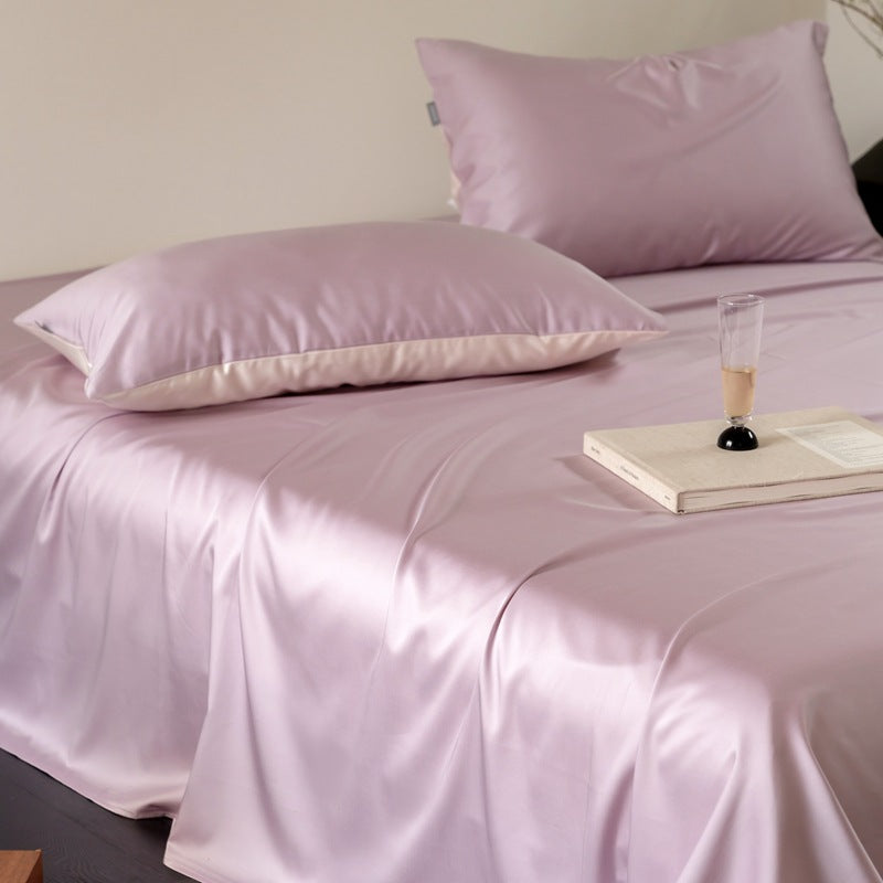 Satin bedding set with pillowcases and extra soft microfiber finish