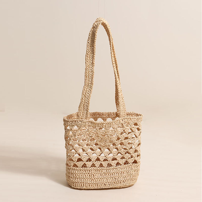 Handcrafted net straw bag with elegant straps Stornfield