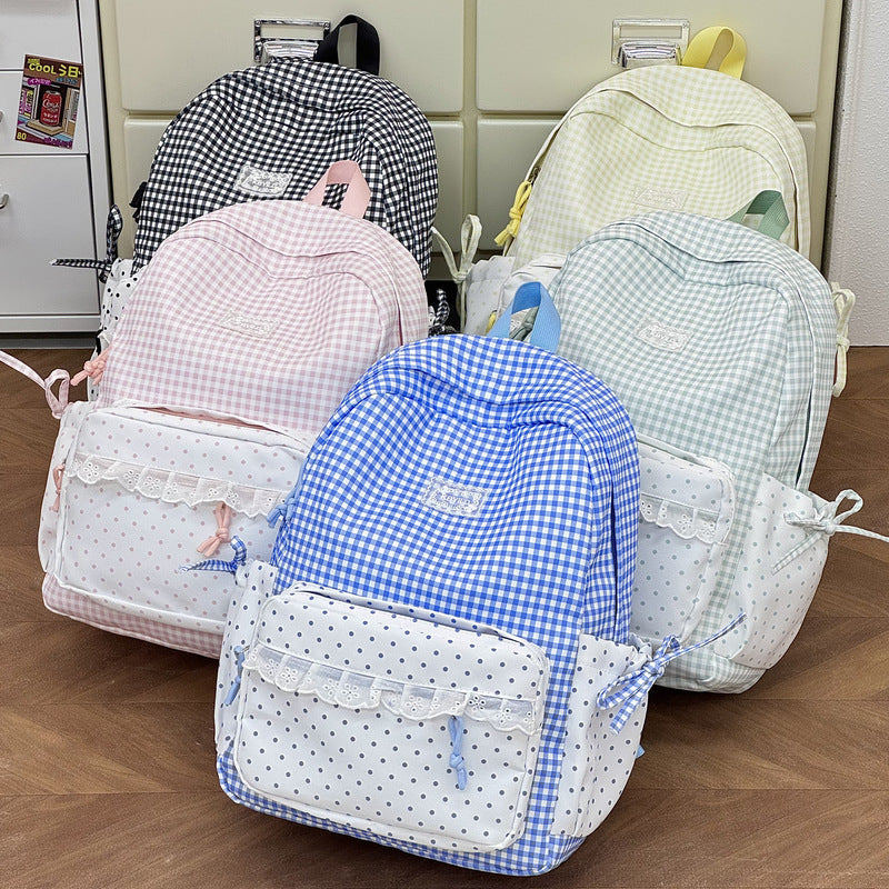 Cute Checked Pattern Backpack Stornfield