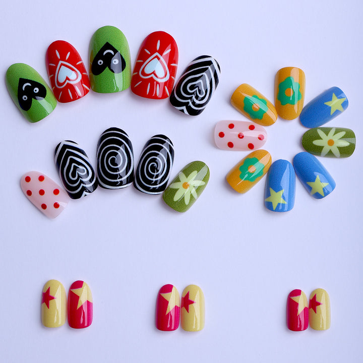 Artificial nails with colorful and creative designs Stornfield