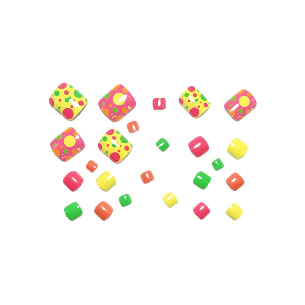 Creative Foot Art Nails with Colorful Dot Design Stornfield