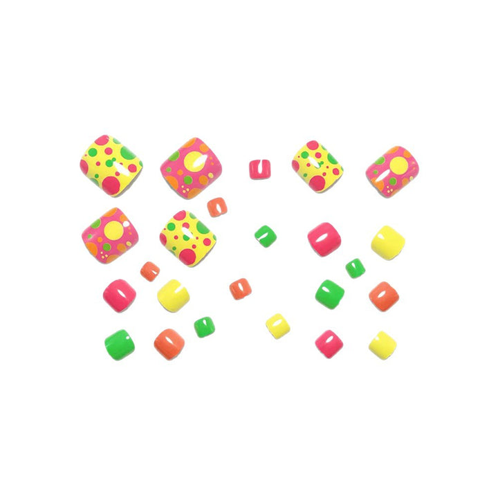 Creative Foot Art Nails with Colorful Dot Design Stornfield