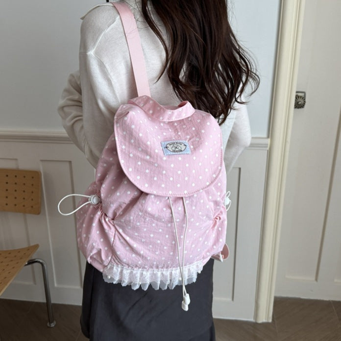 Charming Polka Dot Ruffled Backpack Stornfield