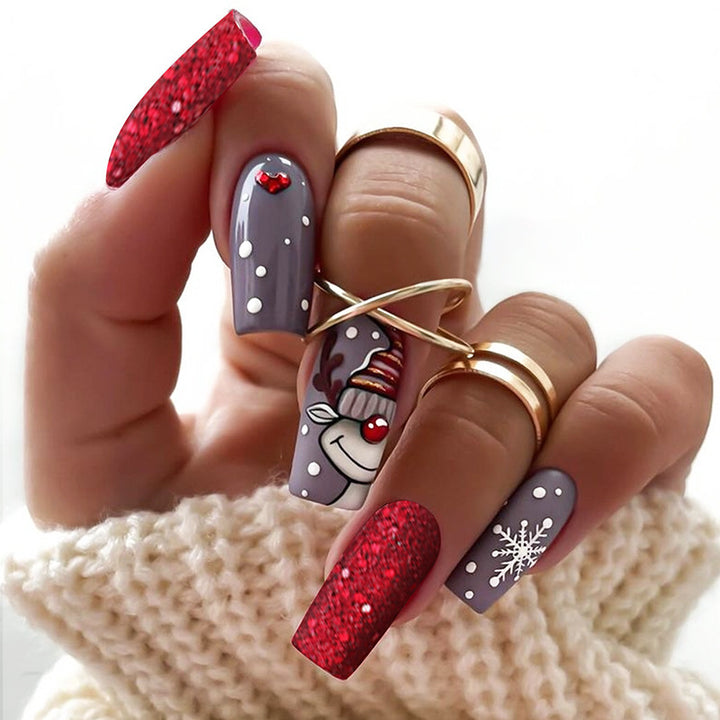 artful nail set with festive glitter and Christmas motifs Stornfield