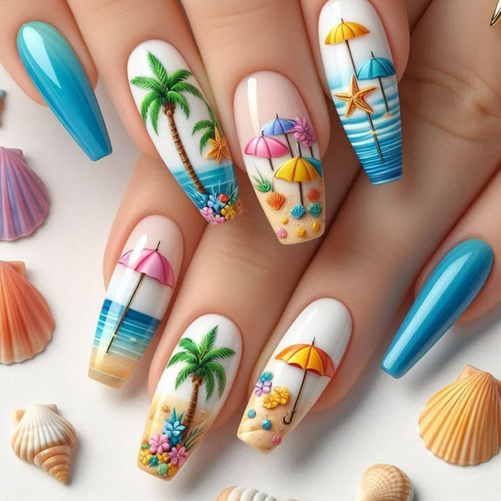 Tropical Beach-Inspired Nail Art Extensions Stornfield