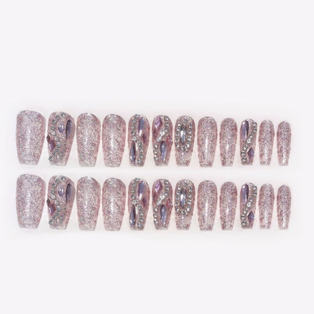 Artistic Crystal-Embellished Nail Enhancements Stornfield