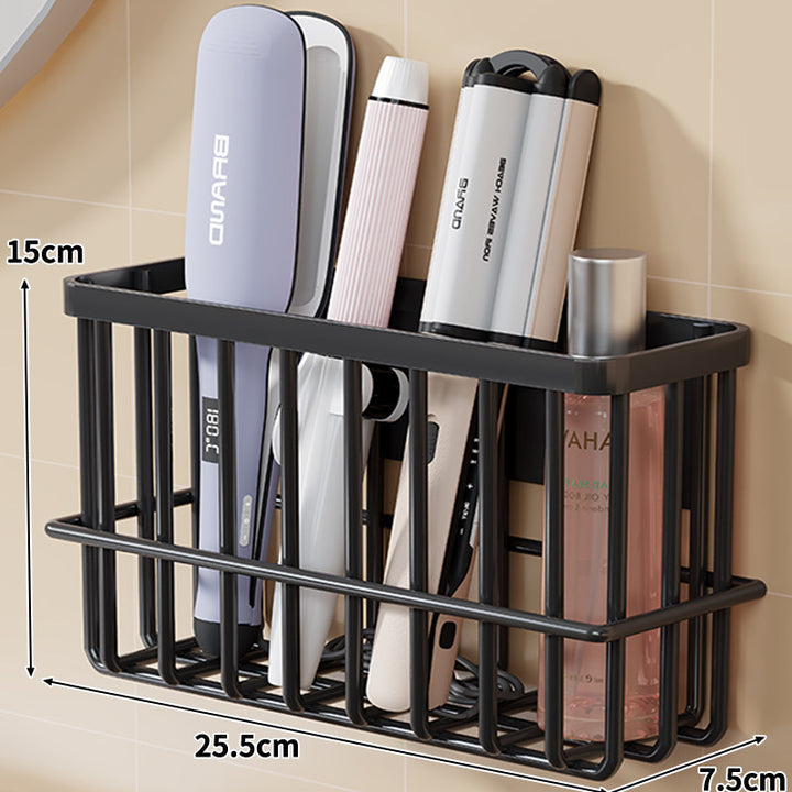 Wall-Mounted Hair Tool Organizer Basket for Flat Irons and Curling Wands