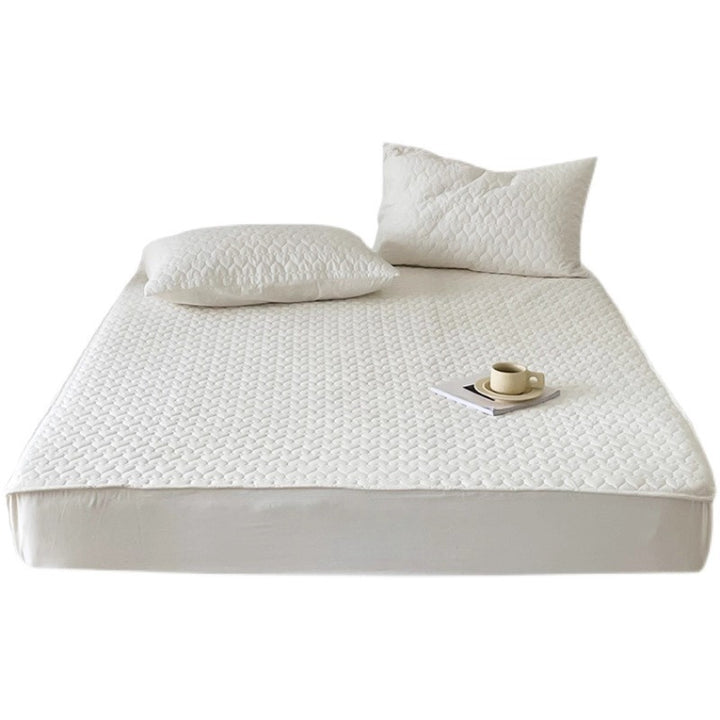 Quilted Fitted Mattress Protector Pad with Deep Pocket and Breathable Microfiber Top