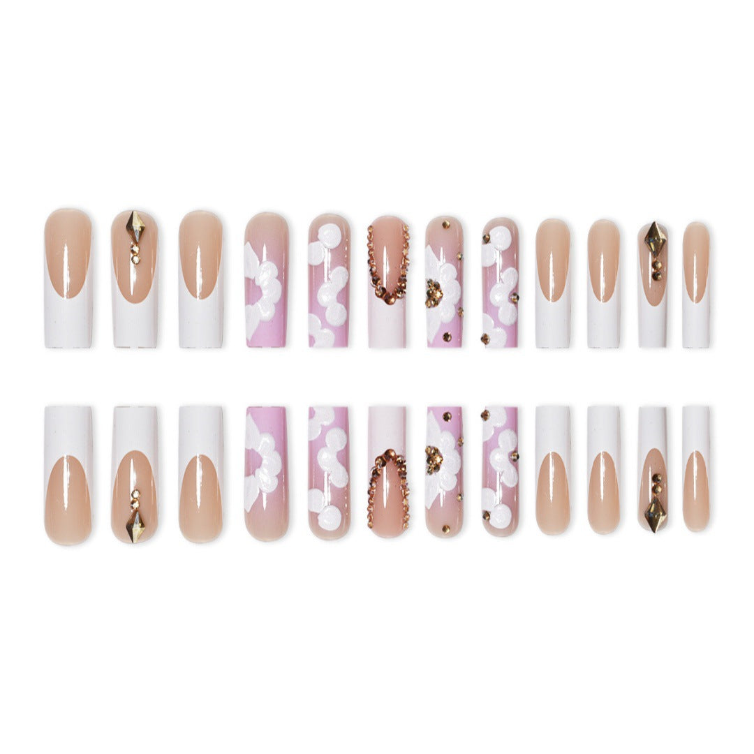 Extravagant Floral Press-On Nail Extensions Stornfield