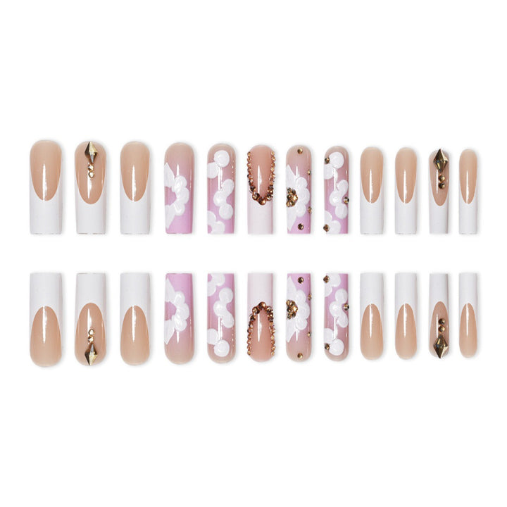 Extravagant Floral Press-On Nail Extensions Stornfield
