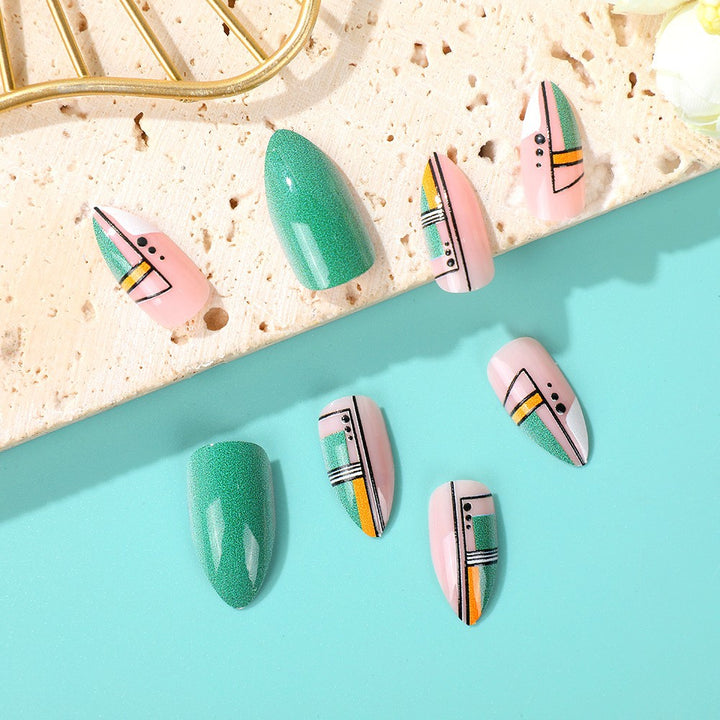 Creative design artificial nails with piano keys motif Stornfield