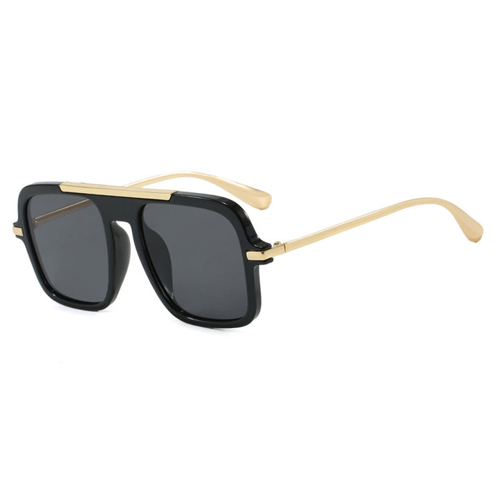 Women's square designer sunglasses with gold accents and protective UV filter Stornfield