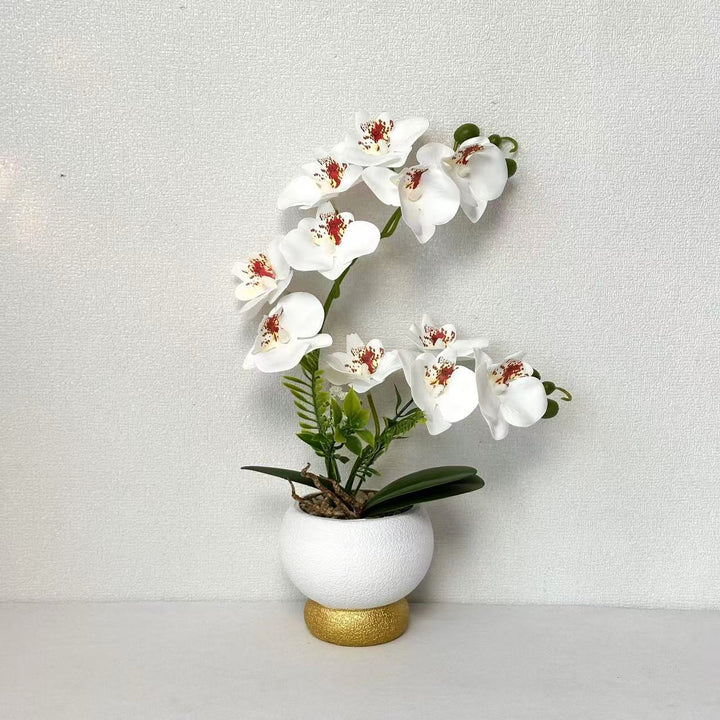 Artificial Orchid Arrangement for Tabletop Home Decor Display