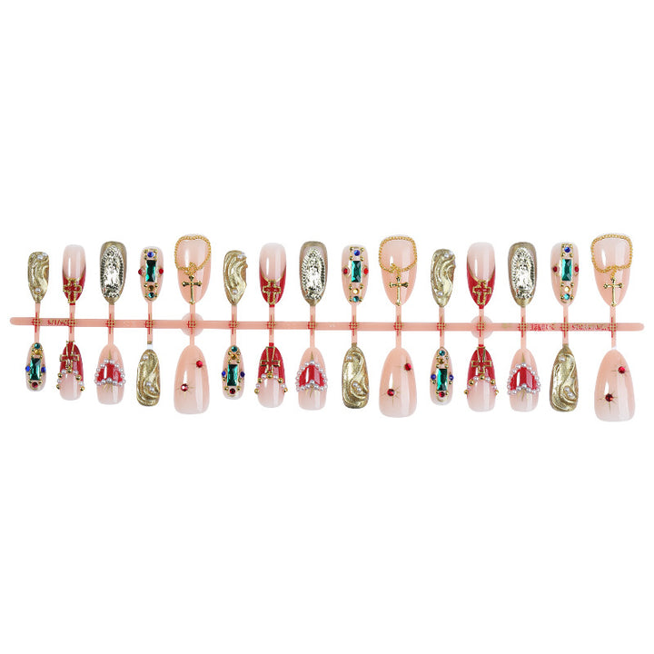 Decorative Press-On Nail Kit with Gem Accents Stornfield