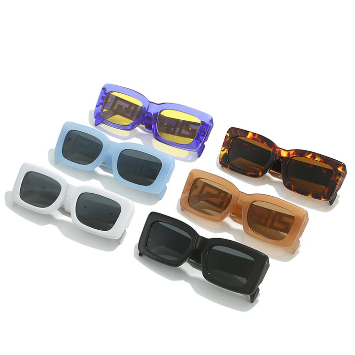 Women elegant square sunglasses with luxurious gold accent Stornfield