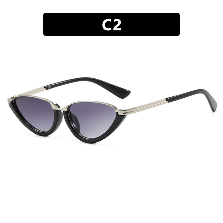 Women futuristic Cat-Eye sunglasses with golden accents Stornfield