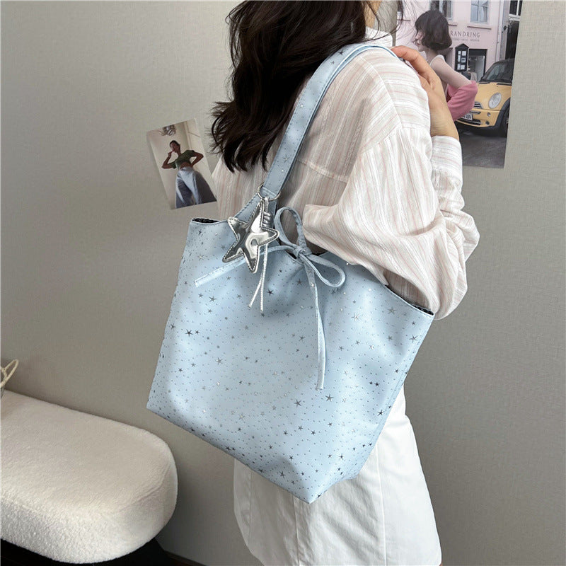 Stylish Star-Printed Tote Handbag