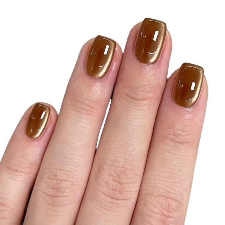 Elegant Press-On Nail Art with Metallic Finish Stornfield