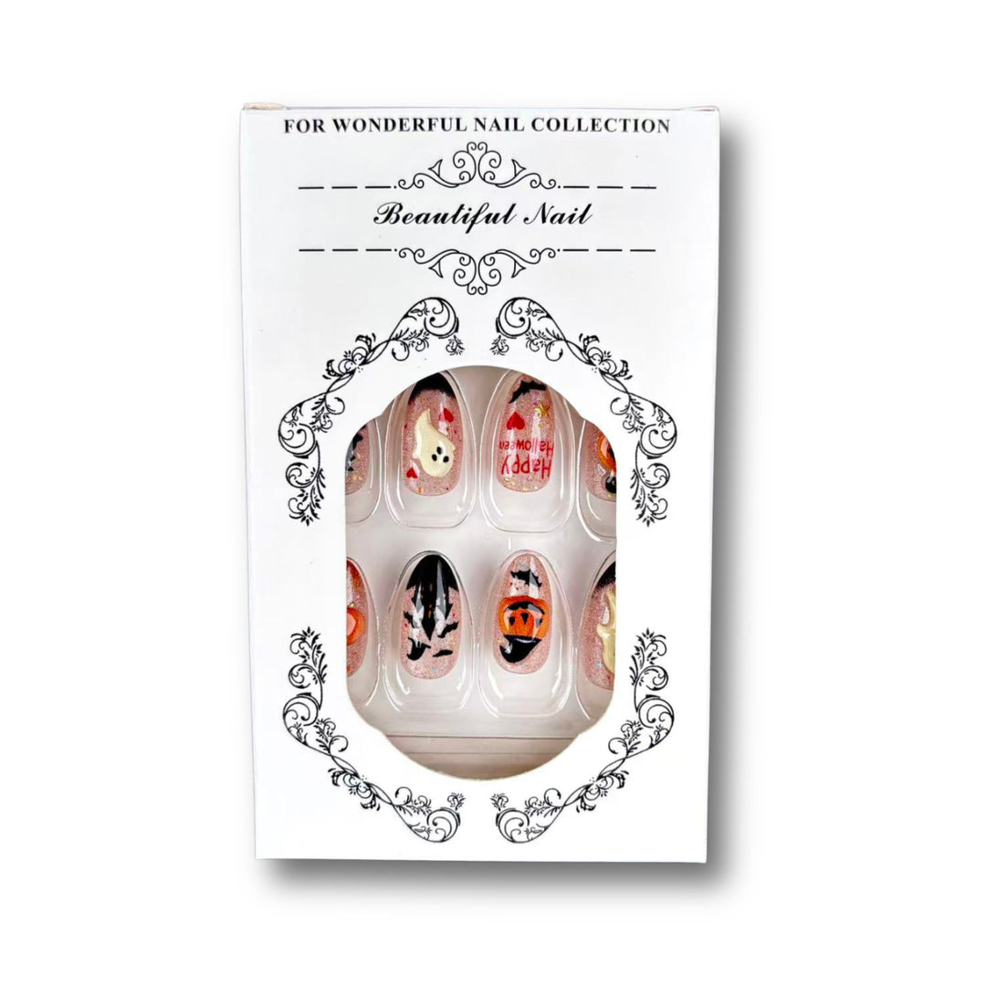 Creative Halloween-Themed Press-On Nail Art Set