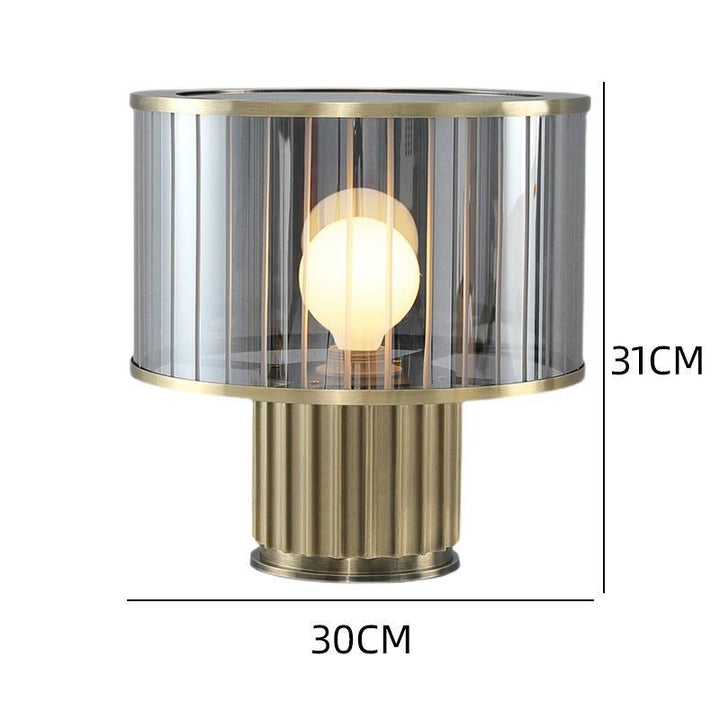 Modern Glass Table Lamp with Elegant Ribbed Base