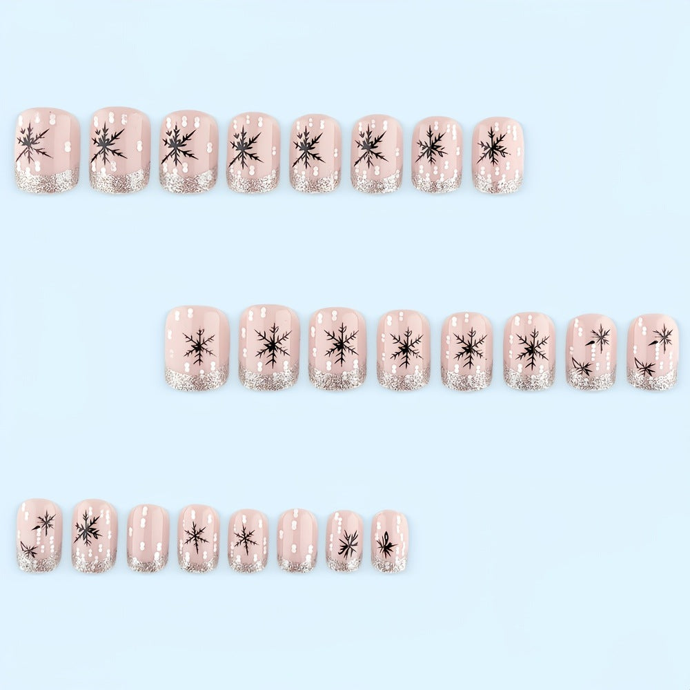 Artificial nails in festive snowflake design Stornfield