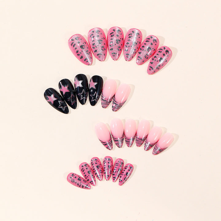 Artistic Stiletto Nail Art Kit with Patterned Design Stornfield
