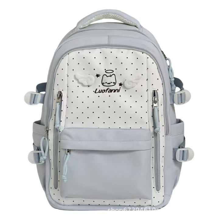 Playful Polka Dot Multi-Pocket Backpack Stornfield