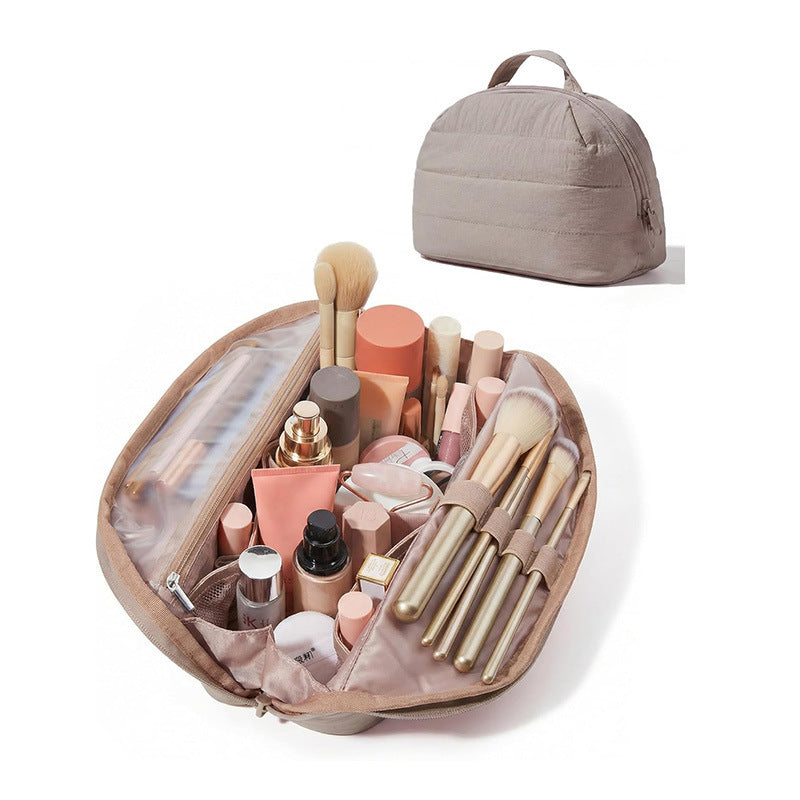 Cosmetic organizer bag with transparent compartments Stornfield