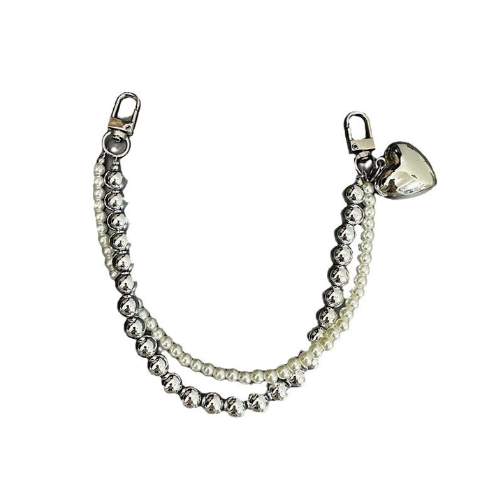 Elegant Pearl and Metallic Bead Keychain Stornfield