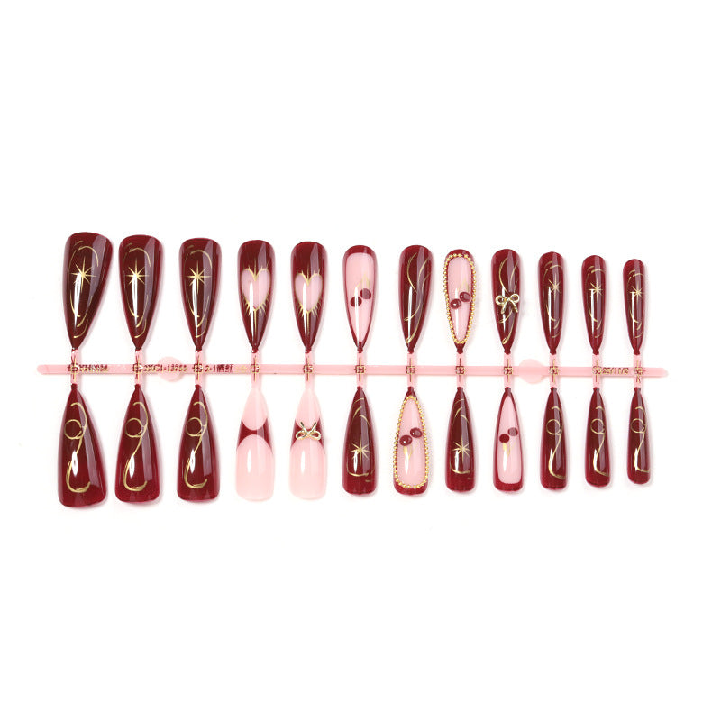 Premium Artistic Stiletto Press-On Nail Design Stornfield