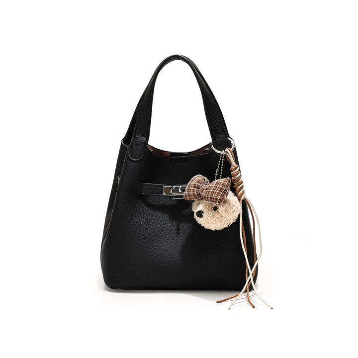 Trendy Structured Handbag with Cute Charm