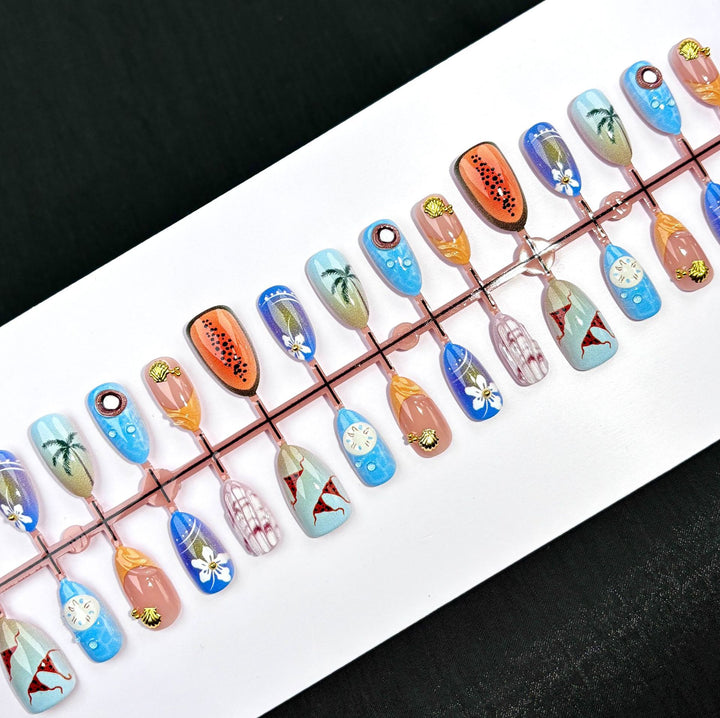 Elegant Polka Dot and Lace Press-On Nail Set