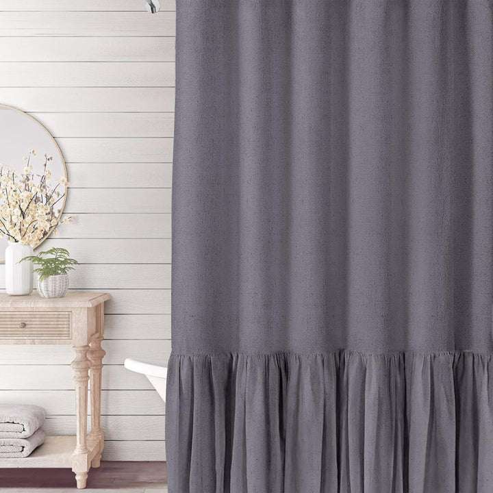 Ruffled Textured Shower Curtain Stornfield