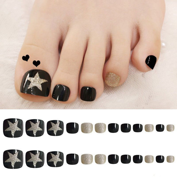 Stylish Rhinestone-Accented Press-On Toenail Set Stornfield