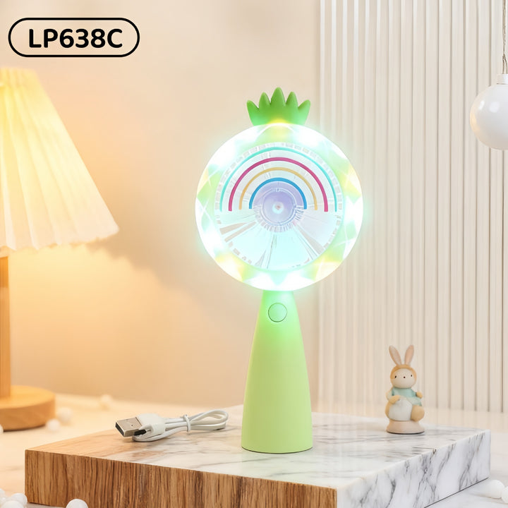 Women Portable USB Hand Fan with LED Lighting Stornfield