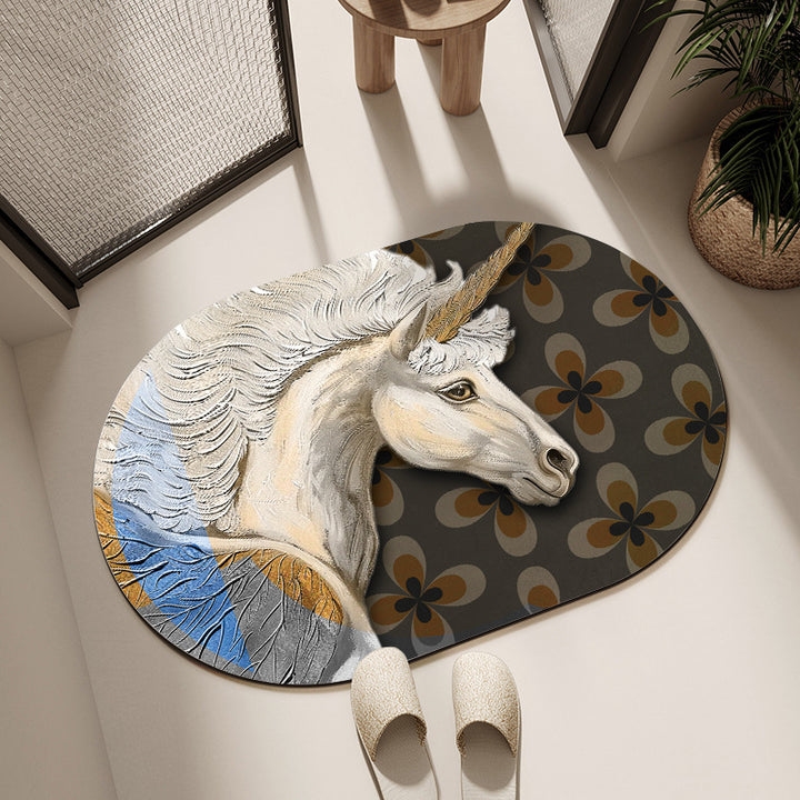 Artistic Horse-Themed Bath Mat Stornfield