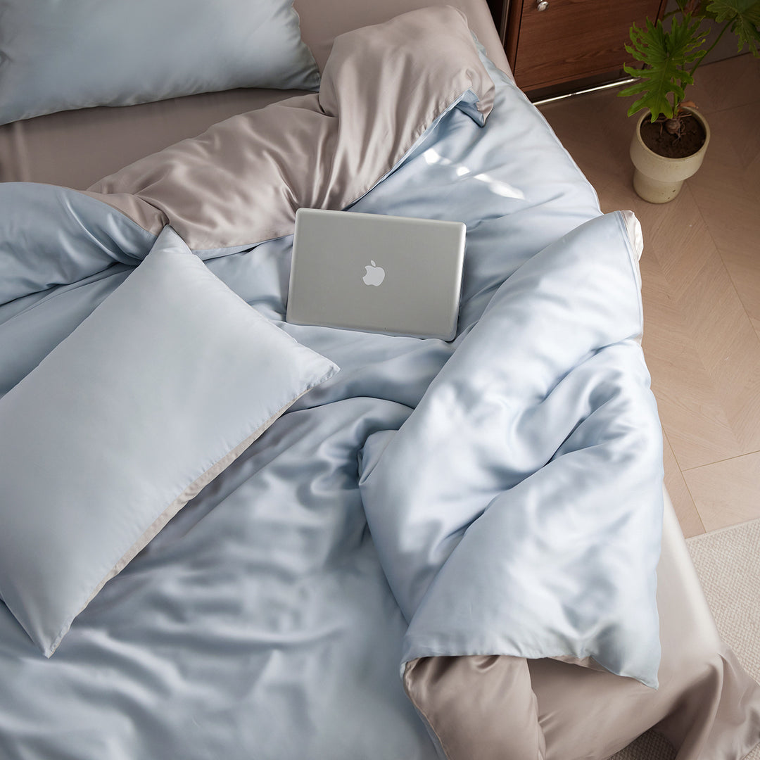 Luxurious satin bedding set with silky soft touch and extra soft pillowcases