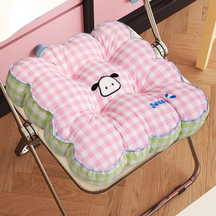 Padded seat cushion with floral motif Stornfield