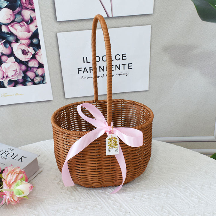 Elegant Handcrafted Rattan Tote Basket Stornfield