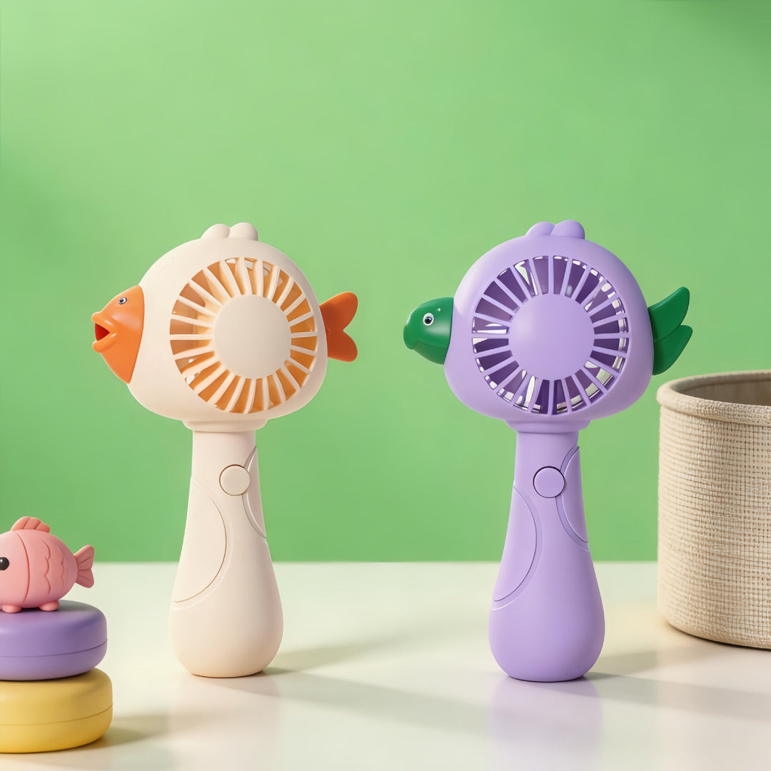 Ladies portable hand fan in playful bird design Stornfield
