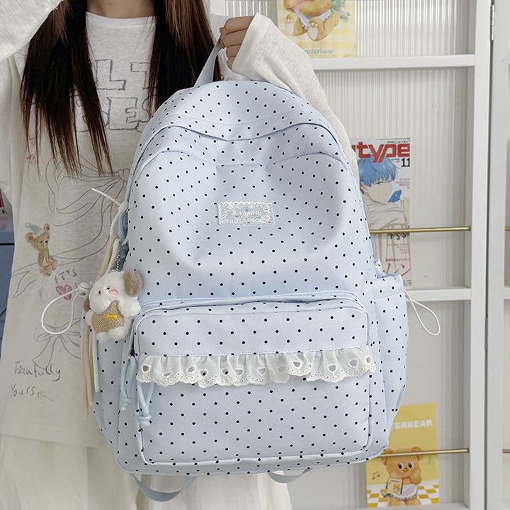 Playful Polka Dot Printed Backpack Stornfield