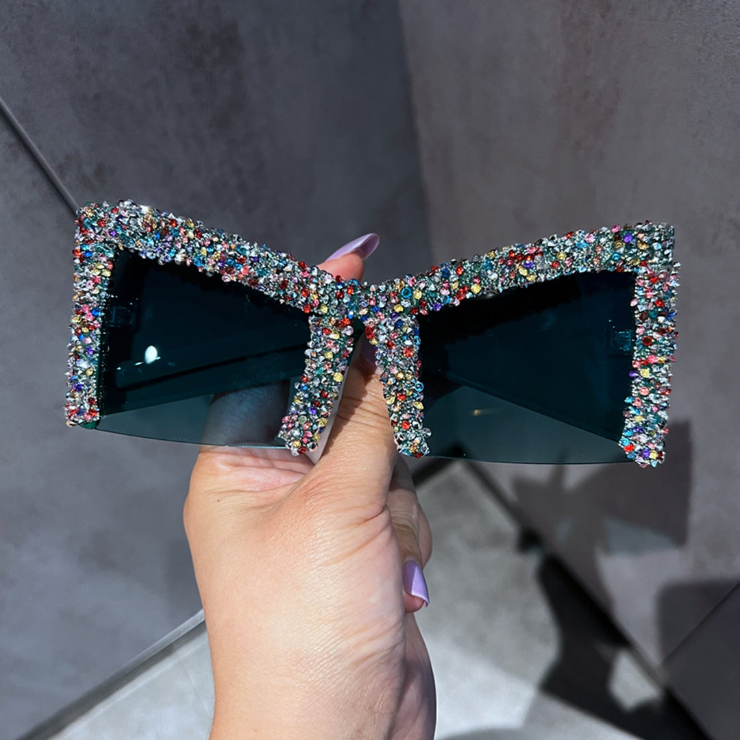 Women's Glamorous Oversized Sunglasses with Sparkling Crystal Frame Stornfield