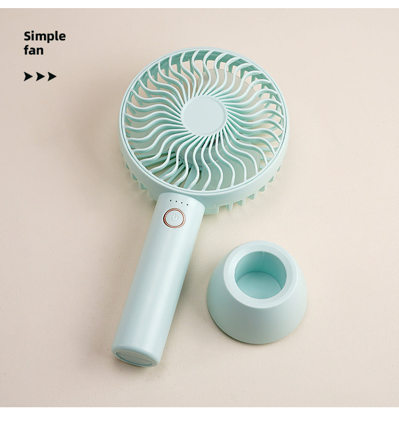 Women's Portable Hand Fan with Ergonomic Handle and Integrated Stand Function Stornfield