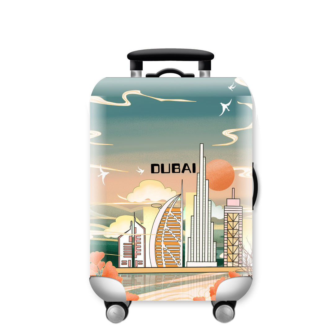 Women Hard Shell Suitcase with Urban Skyline Motif Stornfield