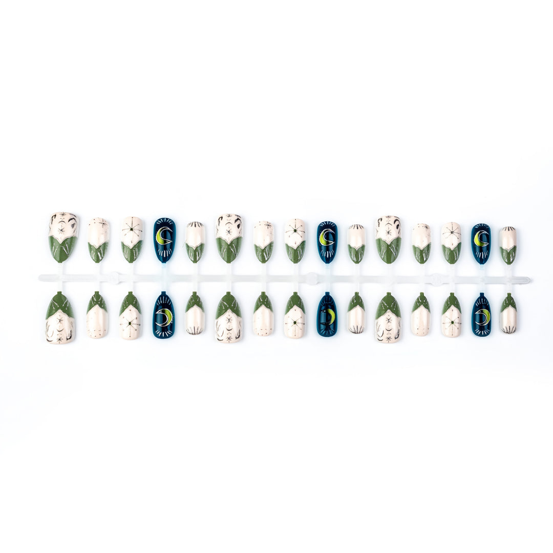 Artistic Nature-Inspired Press-On Nail Art Stornfield