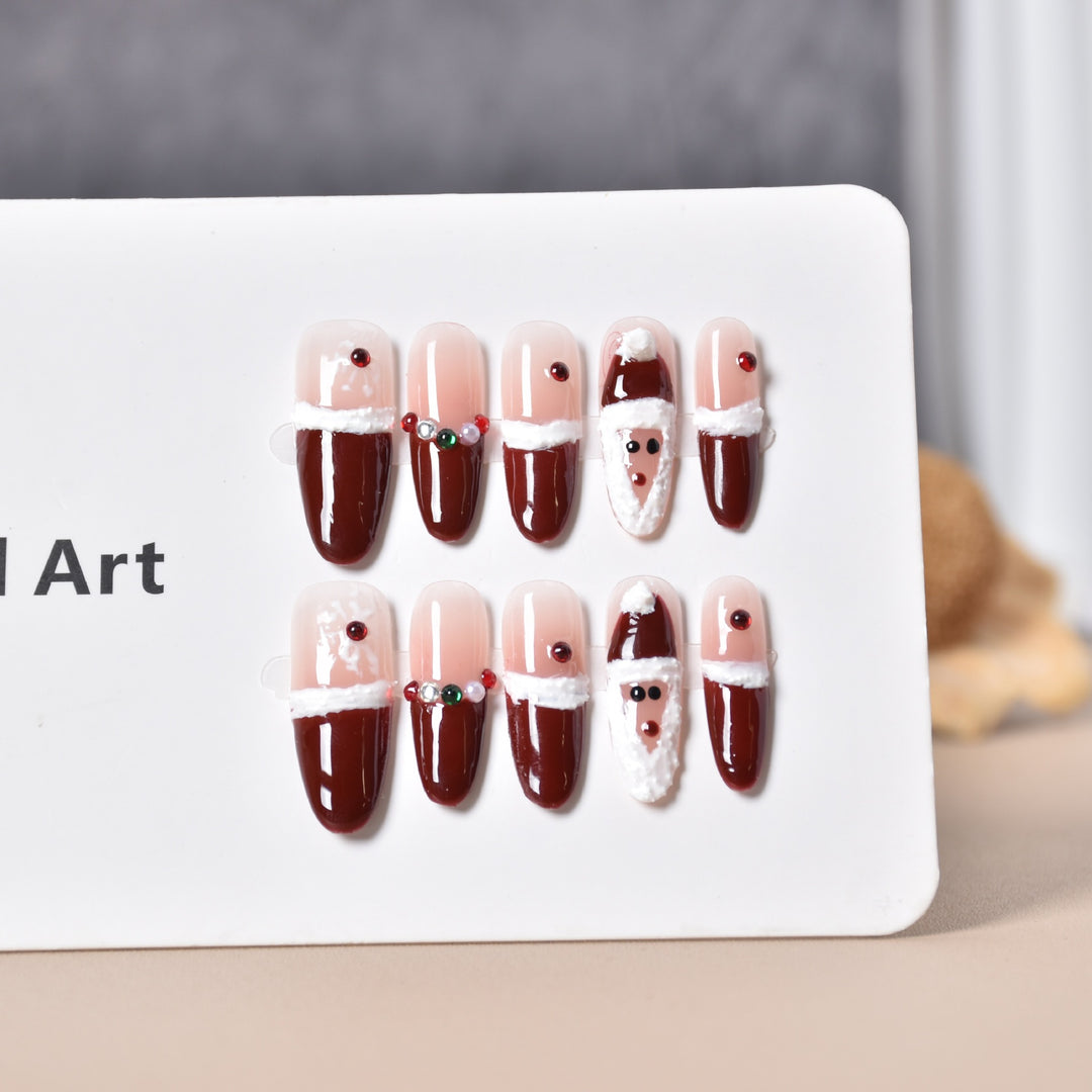 Festive Character-Themed Press-On Nail Art Stornfield