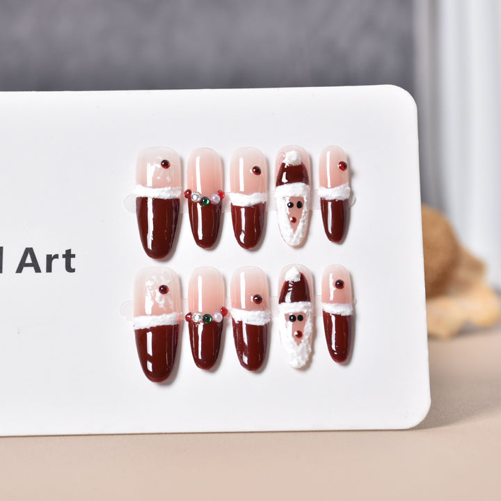 Festive Character-Themed Press-On Nail Art Stornfield